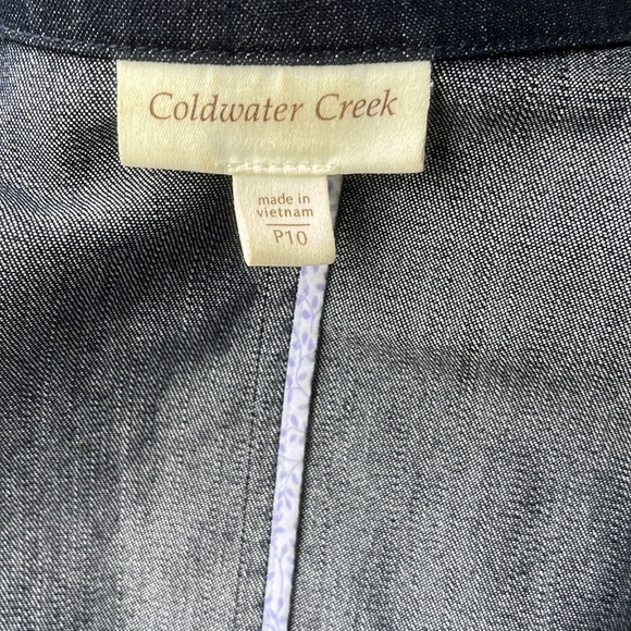 Cold Water Creek Dark Denim 1 Button Blazer 10P - Picture 10 of 13